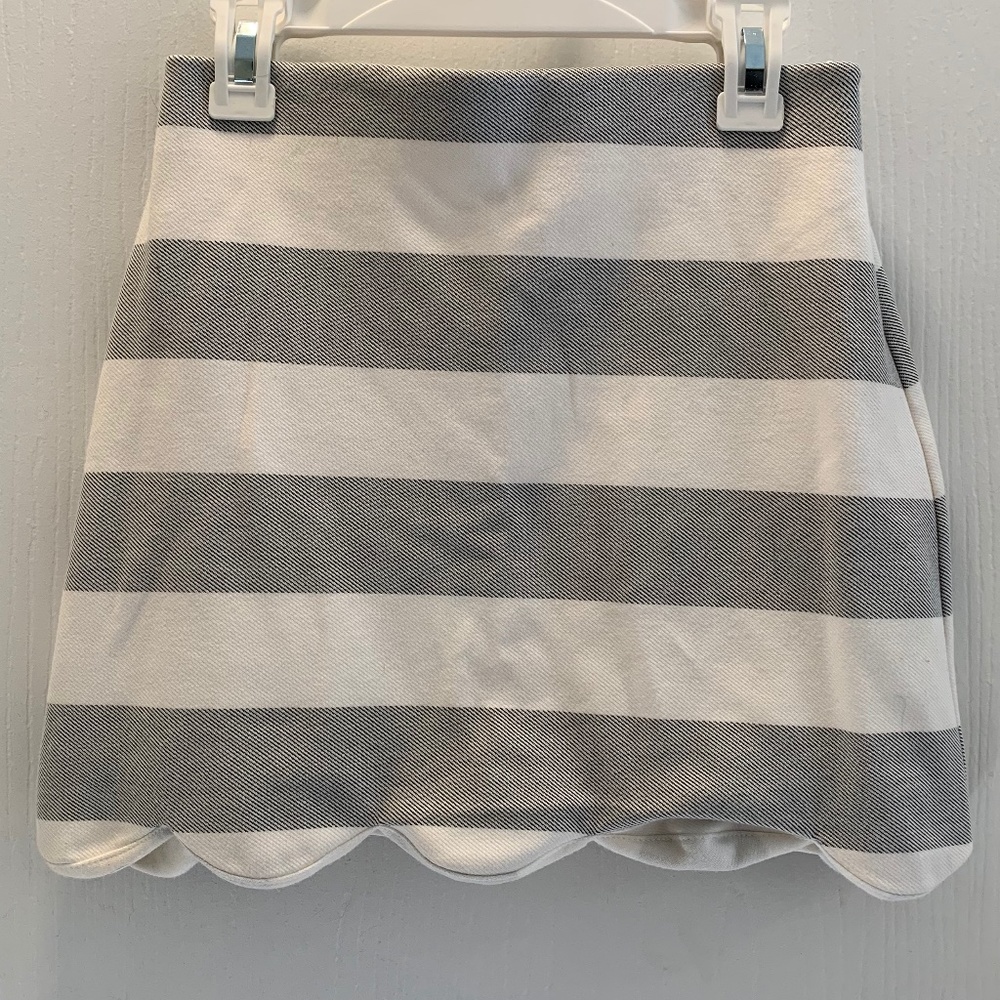 Topshop Striped Mini Scalloped Skirt